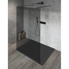 Gelco VARIO BLACK jednoczęściowa kabina przysznicowa Walk-In szkło dymione 1000 mm GX1310GX2214