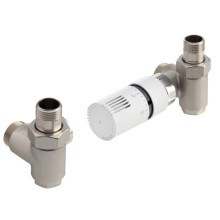 Aqualine ECO COMBI zestaw przyłączeniowy z termostatem prawy nikiel/biały CP994S