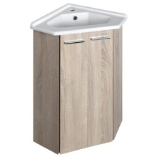 Aqualine ZOJA szafka umywalkowa narożna 39x74x39cm dąb platin 50344