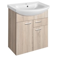 Aqualine ZOJA szafka umywalkowa 61.5x74x32cm 2 drzwiczek 1 szuflada dąb platin 51165