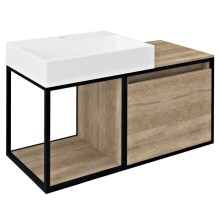 Sapho SKARA szafka pod umywalkę 100x49.5x46.5cm czarny mat/dąb Alabama CG004-2222