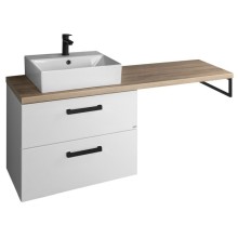 Aqualine VEGA zestaw łazienkowyszerokość 125 cm biały/dąb platin VG064-03