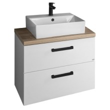 Aqualine VEGA zestaw łazienkowy szerokość 72.5 cm biały/dąb platin VG073-01