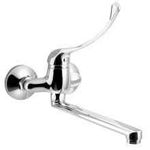 Aqualine AQUALINE 35 bateria ścienna rozstaw 100mm dźwignia medyczna wylewka prosta 220mm chrom 52024
