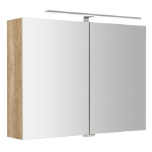 Sapho RIWA szafka z LED lustrem 81x70x17cm dąb alabama RIW080-0022