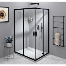 Gelco SIGMA SIMPLY BLACK kabina prysznicowa 900x800 mm instalacja L/R wejście z rogu GS2190BGS2180B