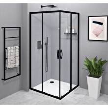 Gelco SIGMA SIMPLY BLACK kabina prysznicowa 900x900 mm wejście z rogu szkło czyste GS2190BGS2190B