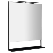 Sapho ERUPTA lustro z półką i LED oświetleniem 80x80cm czarny mat ERU335