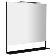 Sapho ERUPTA lustro z półką i LED oświetleniem 100x80cm czarny mat ERU340