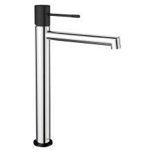 Sapho SOLARIS bateria umywalkowa bez odpływu wysoka chrom/czarny mat WD006CB