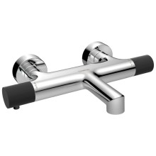 Sapho SOLARIS bateria wannowa ścienna chrom/czarny mat WD010CB