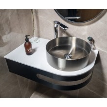 Sapho PULSE zestaw konsola blat 755x455mm umywalka stal nierdzewna mat lewy BM750-0101-01