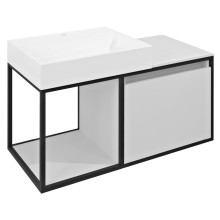 Sapho SKARA szafka pod umywalkę 100x49.5x46.5cm czarny mat/biały mat CG004-3131