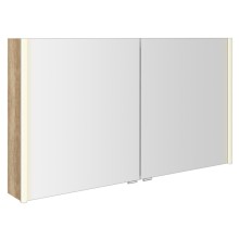 Sapho ALIX szafka z lustrem oświetlenie LED 2x drzwiczki 126x70x17.5cm dąb Alabama AX126-0022