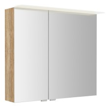 Sapho LINEX szafka z lustrem oświetlenie LED 80x70x15cm dąb Alabama LX080-0022