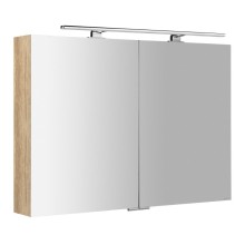 Sapho MIRRÓ szafka z lustrem z oświetleniem LED 100x70x16cm dąb Alabama MC100-0022