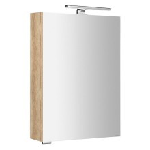 Sapho MIRRÓ szafka z lustrem oświetlenie LED 50x70x16cm lewa/prawa dąb Alabama MC050-0022