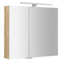 Sapho MIRRÓ szafka z lustrem oświetlenie LED 3 drzwiczki 120x70x16cm dąb Alabama MC080-0022