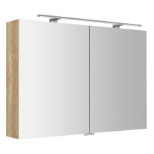Sapho RIWA szafka z lustrem oświetlenie LED 101x70x17cm dąb Alabama RIW100-0022
