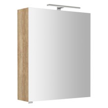 Sapho RIWA szafka z lustrem oświetlenie LED 60x70x17cm dąb Alabama RIW060-0022