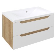 Sapho WAVE szafka umywalkowa 797x45x478cm biała/dąb Alabama WA080-3022