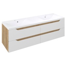 Sapho WAVE szafka umywalkowa 1497x50x478cm biała/dąb Alabama WA150-3022