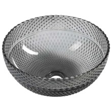 Sapho MARAC grawerowana szklana umywalka nablatowa ? 39.5cm czarny TY310