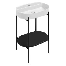 Sapho PUNO konsola z umywalką 600x860x396mm czarny SKA590-2-01