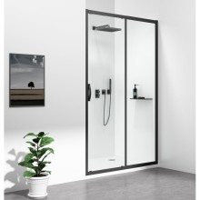 Gelco SIGMA SIMPLY BLACK drzwi prysznicowe przesuwne 1100mm szkło czyste GS1111B