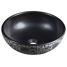 Sapho PRIORI umywalka ceramiczna nablatowa ? 41cm czarny z niebieskim wzorem PI034
