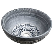 Sapho PRIORI umywalka ceramiczna nablatowa ? 41 cm niebieski ze wzorem PI036