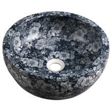 Sapho PRIORI umywalka ceramiczna nablatowa ? 41 cm niebieskie kwiaty PI038