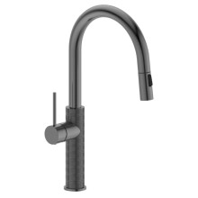 Sapho FLAWO bateria kuchenna z wysuwaną wylewką gun metal FR576GM
