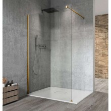Gelco VARIO GOLD MATT jednoczęściowa kabina przysznicowa Walk-In montaż przy ścianie szkło czyste 700 mm GX1270-01