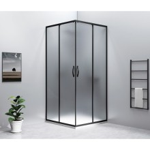 Gelco SIGMA SIMPLY BLACK kabina prysznicowa 900x900 mm wejście z rogu Brick szkło GS2490B-02