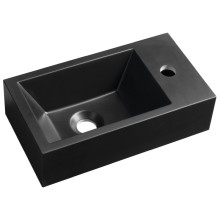 Sapho AMAROK umywalka kompozytowa 40x22cm czarny mat bateria z prawej strony AR500B
