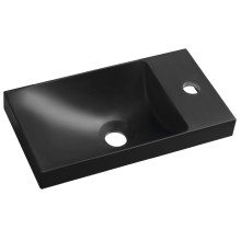 Sapho AGOS umywalka kompozytowa bez przelewu 40x22cm lewa/prawa czarny mat AS400B