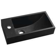 Sapho ARIANA umywalka kompozytowa 50x25cm bateria po lewej stronie czarny mat SM012B