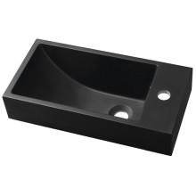 Sapho ARIANA umywalka kompozytowa 50x25cm bateria po prawej stronie czarny mat SM016B