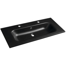 Sapho SIDRA umywalka kompozytowa 101x46cm 2 otwory na baterie czarny mat SD101B-2