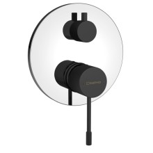 Sapho SOLARIS bateria prysznicowa podtynkowa 2 wyjścia chrom/czarny mat WD042CB