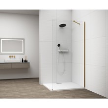 Polysan ESCA GOLD MATT jednoczęściowa kabina przysznicowa Walk-In montaż przy ścianie szkło czyste 1500 mm ES1015-04