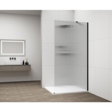 Polysan ESCA BLACK MATT jednoczęściowa kabina przysznicowa Walk-In montaż przy ścianie szkło Flute 1400 mm ES1314-02