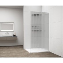 Polysan ESCA WHITE MATT jednoczęściowa kabina przysznicowa Walk-In montaż przy ścianie szkło Flute 1500 mm ES1315-03