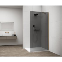 Polysan ESCA GOLD MATT jednoczęściowa kabina przysznicowa Walk-In montaż przy ścianie szkło dymione 700 mm ES1270-04