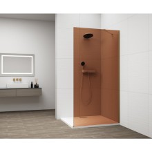 Polysan ESCA GOLD MATT jednoczęściowa kabina przysznicowa Walk-In montaż przy ścianie szkło Marron 1400 mm ES1514-04