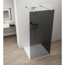 Polysan ESCA CHROME jednoczęściowa kabina przysznicowa Walk-In szklo dymione 1100 mm ES1211-05