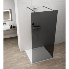 Polysan ESCA BLACK MATT jednoczęściowa kabina przysznicowa Walk-In szklo dymione 1500 mm ES1215-06