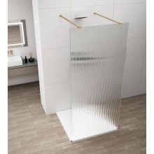 Polysan ESCA GOLD MATT jednoczęściowa kabina przysznicowa Walk-In szkło Flute 1100 mm ES1311-08