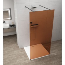 Polysan ESCA BLACK MATT jednoczęściowa kabina przysznicowa Walk-In szkło Marron 1400 mm ES1514-06